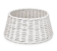 TIENDA EURASIA - Pie de Árbol de Navidad de Mimbre | Cubre Árbol de Navidad | Base Decorativa para Árbol | Decoración Navidad (Blanco, 39 x 18 x 49 cm)