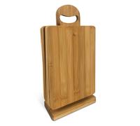 TIENDA EURASIA - Set de 6 Tablas de Bambú con Soporte, 14x6,5x 31cm, para Aperitivos, Tablas de Cortar
