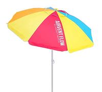 TIENDA EURASIA® Sombrilla de Playa Ø180 cm, Sombrilla Inclinable Antiviento, Protección Solar UV50, Revestimiento Plateado, Tubo de Aluminio Ø19/22 mm, Multicolor, Incluye Bolsa de Transporte