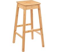 TIENDA EURASIA - Taburete Alto de Cocina, Taburete Cuadrado de Bambú, Taburetes Altos de Cocina, Medida 41,5 x 41,5 x 75 cm