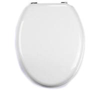 TIENDA EURASIA - Tapa wc Universal, Tapa de wc de Madera Color Blanco, Tapadera de wc con Bisagras de Acero Inox, Tapa wc Medidas 43,5 x 37,5 cm