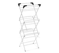 TIENDA EURASIA - Tendedero Plegable 3 Alturas, Vertical, Metal y Plástico, Color Blanco, 47x41x136 cm