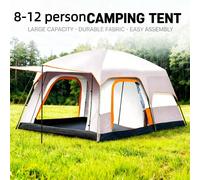 Tienda familiar de lujo para 10 personas, con diseño ovalado y estructura robusta, ideal para acampar y para experiencias de "glamping"