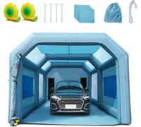 Tienda inflable portátil de color, 7,3 x 3,8 x 2,8 m, cabina de pintura por pulverización para proyectos de bricolaje, 750 + 960 W, cabina de pintura con protección contra salpicaduras, ideal para pro