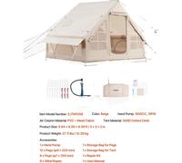 Tienda inflable VEVOR, diseño espacioso de 3x2 metros, fabricada con tela Oxford 300D resistente, dimensiones: 3x2,1 metros