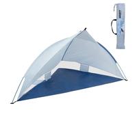 Tienda Paravientos playa refugio de 220x110x112 cm, cortavientos playa rejillas ventilación y 4 bolsillos, carpa playa tejido Oxford azul, protección solar UPF+50 y waterproof, incluye 3 piquetas