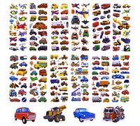 TIESOME Pegatinas hinchadas 3D para niños, 12 hojas de pegatinas para automóviles y camiones pegatinas para niños calcomanías de recompensa para profesores calcomanías de decoración para manualidades