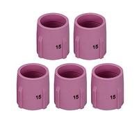 TIG Lente de gas Boquilla de alúmina Copas de cerámica 53N89 #15 D24.0 x 34mm Ajuste SR DB WP17 18 26 Antorcha de soldadura TIG 5pk