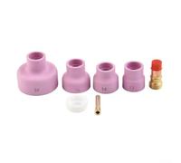TIG WP-17 18 26 - Juego de accesorios para soplete de soldadura para lentes de gas gruesas, vasos de cerámica, boquillas, boquilla de 2,4 mm