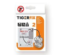 Tiger TigerFix tipo 2 Pegamento de Montaje para Accesorios de Baño 2, Metal, Blanco, 3x10.5x16.5 cm, 2 Unidades