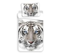 Jerry Fabrics – Juego de cama Tigre Blanc – Funda nórdica de algodón