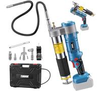 TIHOOK 2 en 1 1 12000 PSI - Pistola de engrase para batería Makita de 18 V | Pistola engrasadora eléctrica con luz LED, manguera de 39,4 pulgadas y 5 boquillas, set de prensa de engrase para camiones
