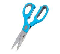 Tijera de Cocina Multiusos Profesionales Resistentes de Acero Inoxidable 22 Cm Para Pequeñas Podas ,Descapsulador ,Cascador de Frutos Secos ,Abre Tapones de Botellas ,Mariscos etc. Blue