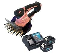 Tijeras cortacésped a batería Makita UM 600 DSM2P, 12 V, máx. 160 mm, rosa + 2 baterías de 4,0 Ah + cargador