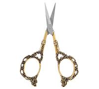 Tijeras de bordado de costura vintage, patrón de flores de acero inoxidable, tijeras de sastre para manualidades, corte de punto de cruz para manualidades, manualidades (Oro)