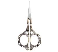 Tijeras de bordado de costura vintage, patrón de flores de acero inoxidable, tijeras de sastre para manualidades, corte de punto de cruz para manualidades, manualidades (Bronce)