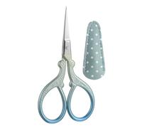 Tijeras de Bordar Pequeñas Azules para Costura y Manualidades | Metal Funda de Cuero, Portátiles y Ligeras, para Cortar Hilo y Papel en Proyectos