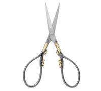 Tijeras de estilo europeo vintage, tijeras de sastre de acero inoxidable, herramienta de tijeras de costura con patrón de flores para corte de punto de cruz, bordado (Flor de oro negro)