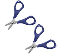 Tijeras de pesca pequeñas, 2 tijeras de pesca de acero inoxidable con borde dentado resistentes con agujero para colgar, tijeras de pesca multifuncionales para pesca en el hogar al aire libre, color
