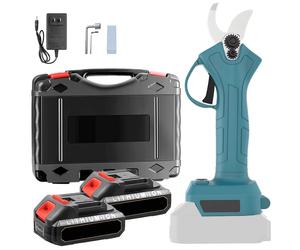 Tijeras de podar eléctricas sin escobillas, herramienta de poda de ramas de árboles frutales, bonsái, recargable, inalámbrica, batería Makita de 18V, 500W, 25mm With 2XBattery