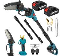 Tijeras de podar eléctricas y motosierra de 6 pulgadas 4 en 1 con batería | 21 V 4,0 A barra telescópica inalámbrica para Makita 18 V motor sin escobillas tijeras eléctricas para árboles frutales