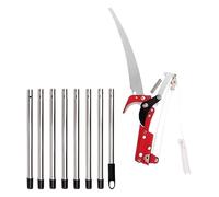 Tijeras de podar telescópicas, podadora manual con mango telescópico, altura máxima de trabajo 415 cm, longitud ajustable, para sierras y tijeras
