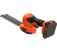 Tijeras de seto y bordeadora de césped inalámbricas BLACK+DECKER BCSS18D1-QW, 18V, batería de 2Ah, longitud de la cuchilla de 20 cm. Incluye batería y cargador