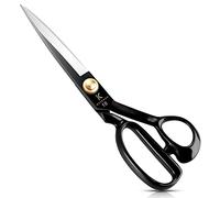 Tijeras de tela de 25,5 cm - Tijeras de costura para cortar tela, ropa, cuero (diestro, negro)