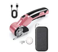 Tijeras Eléctricas, Cortadora de Cartón Portátil con Interruptor de Seguridad, Cortadora Rotativa sin Cable Recargable con 320 rpm Para Cortar Cuero, Cartón, Alfombra, Fieltro