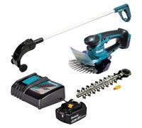 Makita Tijeras de césped DUM604RFX1 – 18 V 3,0 Ah, 1 batería y cargador, alargador con rueda