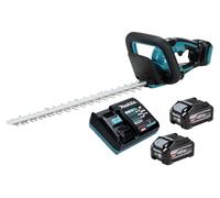 Tijeras para setos a batería Makita UH 020 GU201, 40 V máx., 50 cm, sin escobillas + 2 baterías de 4,0 Ah + cargador
