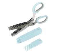 Tijeras picadoras 5 capas para menta y guindillas, utensilios de cocina | con tapa y peine de limpieza, tijeras de cocina de acero inoxidable para podar, jardinería, cocinar y ensaladas