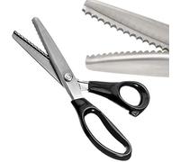 Tijeras rosadas de borde festoneado, tijeras multifuncionales de acero inoxidable, tijeras de corte profesional de zig-zag, corte de tela de costura para el hogar (3 mm)