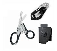 Tijeras Tácticas Plegables Multifuncionales Leatherman Raptors, Herramienta de Supervivencia para Exteriores, Tijeras Tácticas Combinadas Black Set