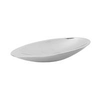 TIKATARER Bandeja Ovalada de Acero Inoxidable para Servir, Plato de Frutas, Vajilla Elegante, Plato Decorativo para Ensalada, Postre, Aperitivos, para el Hogar, Verduras, Dulces, Nueces, Plateado