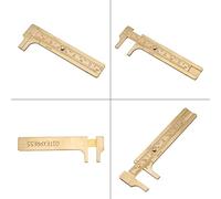 TIKATARER Calibrador Vernier, Regla Deslizante de Latón de Estilo Vintage con Escalas Dobles en Mm y Pulgadas, Ideal para Medir Joyas y Uso Diario (Doble escala 80mm)