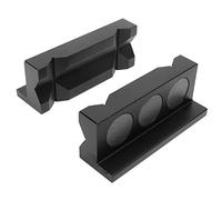 TIKATARER Mordazas Magnéticas para Tornillo de Banco, 4 Pulgadas | Lados planos y ranurados, aleación de aluminio y nailon, insertos de mandíbula para piezas de trabajo de madera, metal y