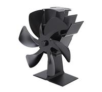 TIKATARER Ventilador de Estufa de 6 Aspas, Silencioso, Alimentado por | Calentador de Chimenea, Aleación de Aluminio, Quema de Leña, Calefacción a Carbón y Petróleo, Instalación sin Herramientas,