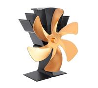 TIKATARER Ventilador de Estufa de 6 Aspas, Silencioso, Alimentado por | Calentador de Chimenea, Aleación de Aluminio, Quema de Leña, Calefacción a Carbón y Petróleo, Instalación sin Herramientas,