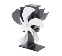 TIKATARER Ventilador de Estufa de 6 Aspas, Silencioso, Alimentado por | Calentador de Chimenea, Aleación de Aluminio, Quema de Leña, Calefacción a Carbón y Petróleo, Instalación sin Herramientas,