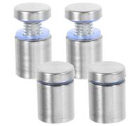 TIKODIDA 4 Piezas Soportes de Separación de Acero Inoxidable y Anillos de Silicona Instalación Fácil para Carteles y Vidrio Acrílico para Espacios Comerciales y Hoteles
