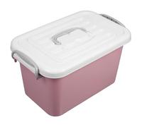 TIKODIDA Caja de Almacenamiento de Plástico Rosa con Tapa, Organizador Multifuncional para Juguetes y Material de Lectura, Material Pp Grueso, Diseño Sencillo y Estilizado para Escritorio