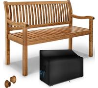 tillvex Banco de jardín de madera marrón oscuro 125 cm / 2-3 personas banco de parque banco macizo jardín muebles de jardín