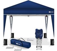 tillvex Cenador impermeable azul de 3 x 3 m | Cenador plegable desplegable con altura ajustable | Carpa de jardín con protección UV 50+ | Carpa para fiestas con bolsa para jardín