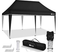 tillvex Cenador impermeable de 3 x 6 m | Cenador plegable desplegable con altura ajustable | Carpa de jardín con protección UV 50+ | Carpa para fiestas con bolsa para jardín