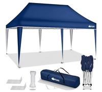 tillvex Cenador plegable de 3 x 6 m, resistente al agua, altura regulable, protección ultravioleta de 50+, carpa para fiestas en el jardín, con bolsa (azul)