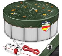tillvex® Cubierta de piscina redonda de alta calidad, diámetro de 520 cm, para diámetro de 420 - 460 cm, con kit de montaje, lona solar para piscina con 200 g/m², lona redonda para verano e invierno