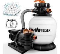 tillvex Depuradora Azul de Agua para Piscina 10 m³/h Bomba de Filtro de Arena