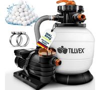 tillvex Depuradora de Agua para Piscina 10 m³/h - 5 Funciones de Filtrado - Bomba de Filtro de Arena con Válvula