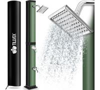 tillvex Ducha de Jardín 20 - 35 litros - Cubierta protectora incluida | Ducha Solar con Agua Caliente | Sin Conexión Eléctrica | Cabezal de Ducha de Lluvia y Grifo | Conexión de Manguera de Jardín